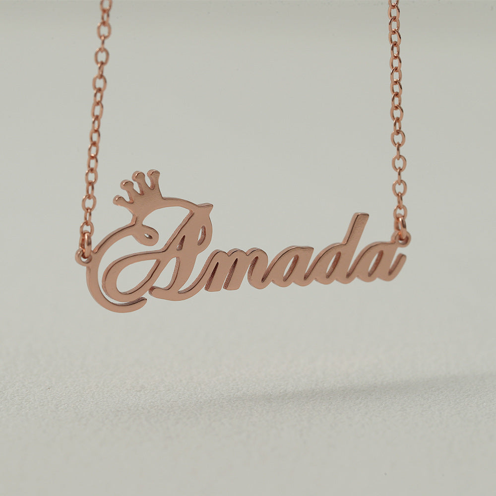 Customizable Name with Crown Necklace