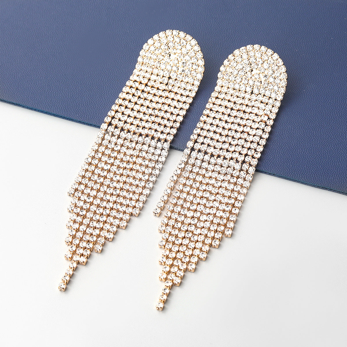 Sparkling Zircon Long Earrings