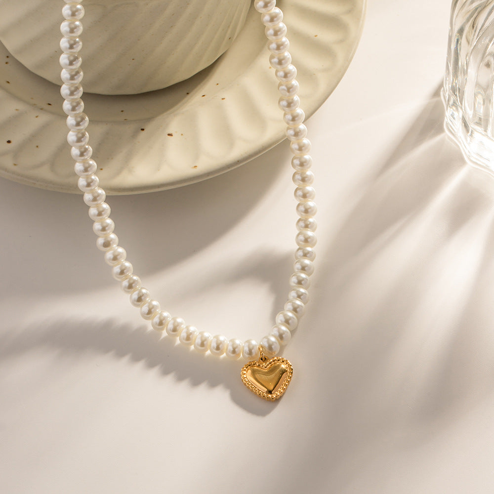 Pearl and Heart Pendant Design Versatile Necklace