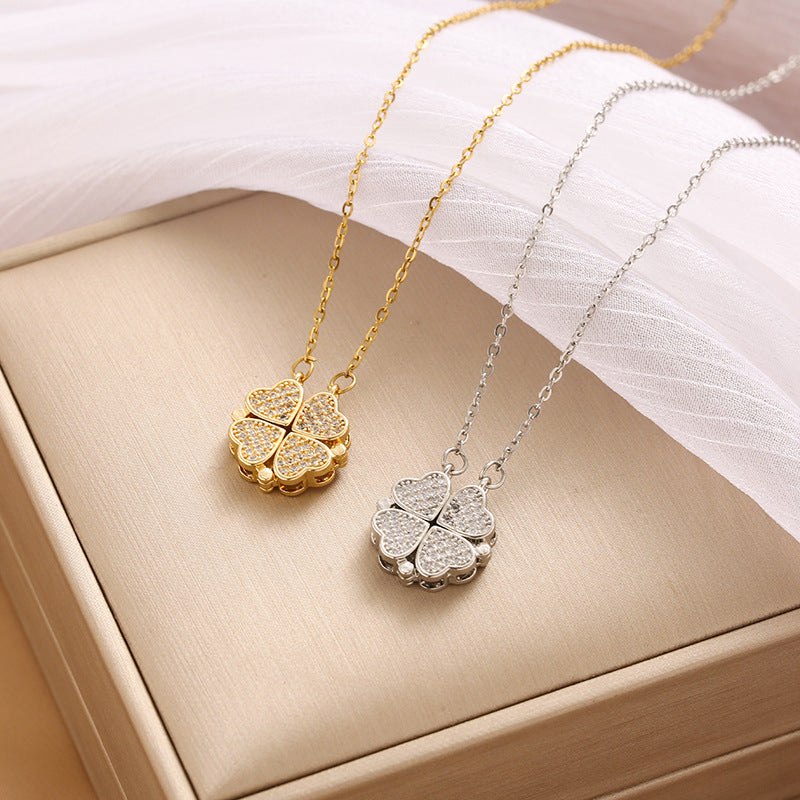 Double Wear Four Leaf Clover Necklace