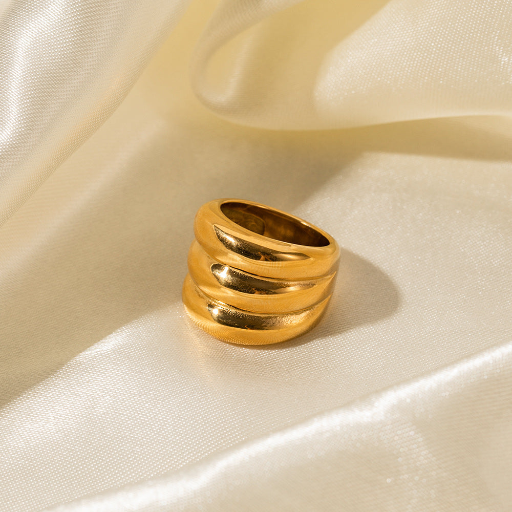 Three-Layer Design Simple Style Ring