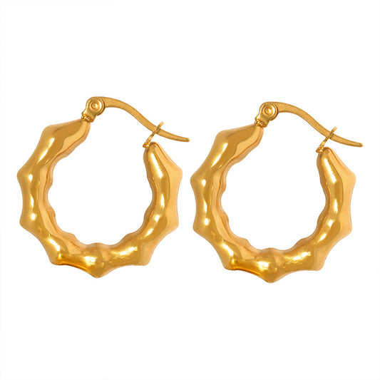 C Shape Earrings with Knuckle Embossed Design