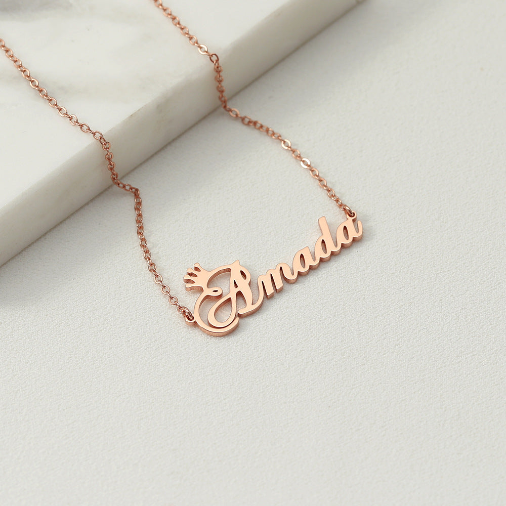 Customizable Name with Crown Necklace