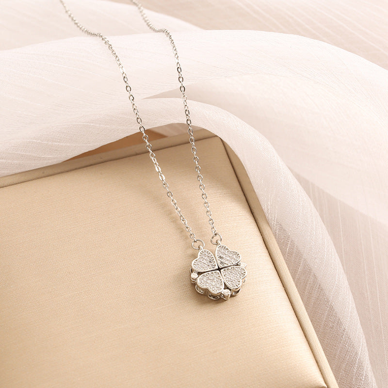 Double Wear Four Leaf Clover Necklace