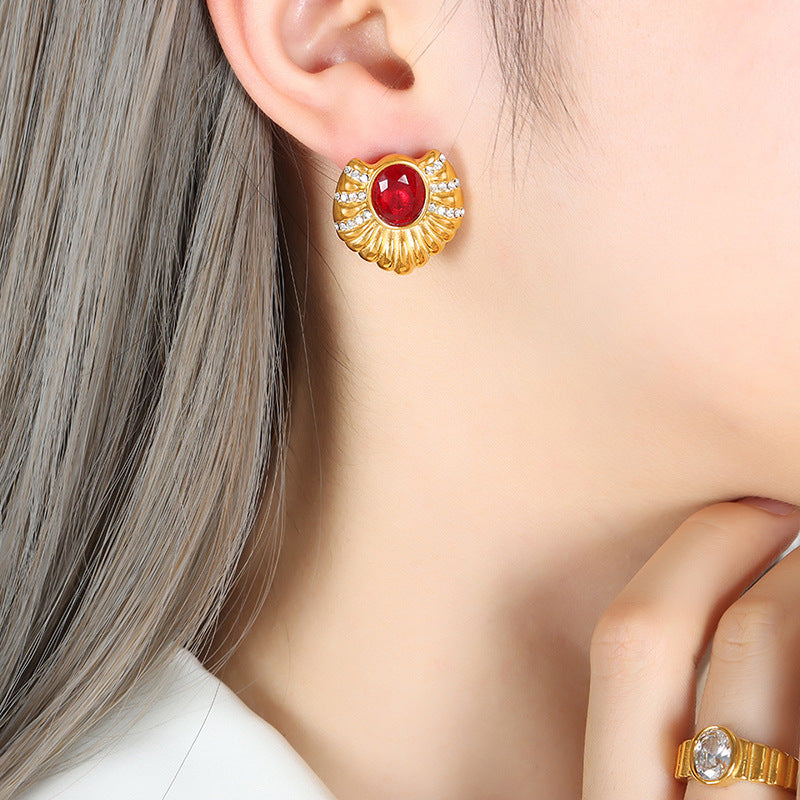 Classic Fashion Inlaid Zircon Thread Design Versatile Earrings