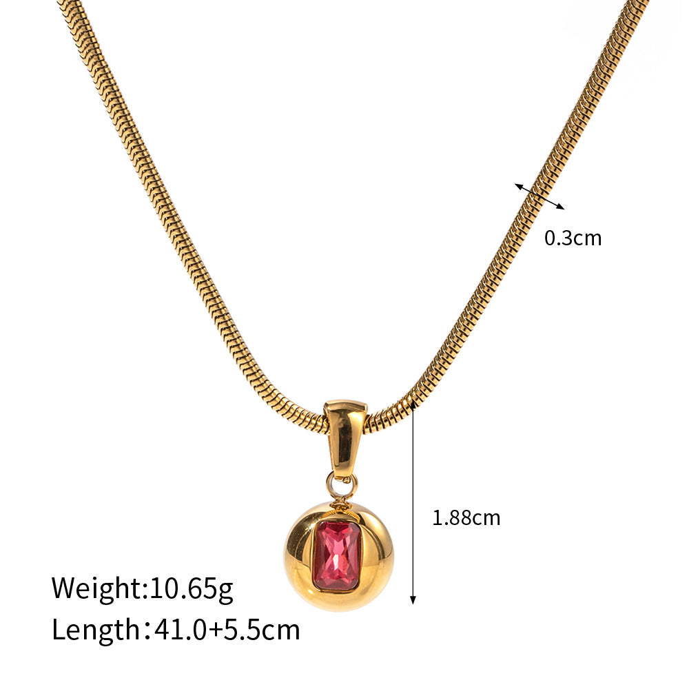 Trendy Fashion Bead Inlaid Zircon Necklace