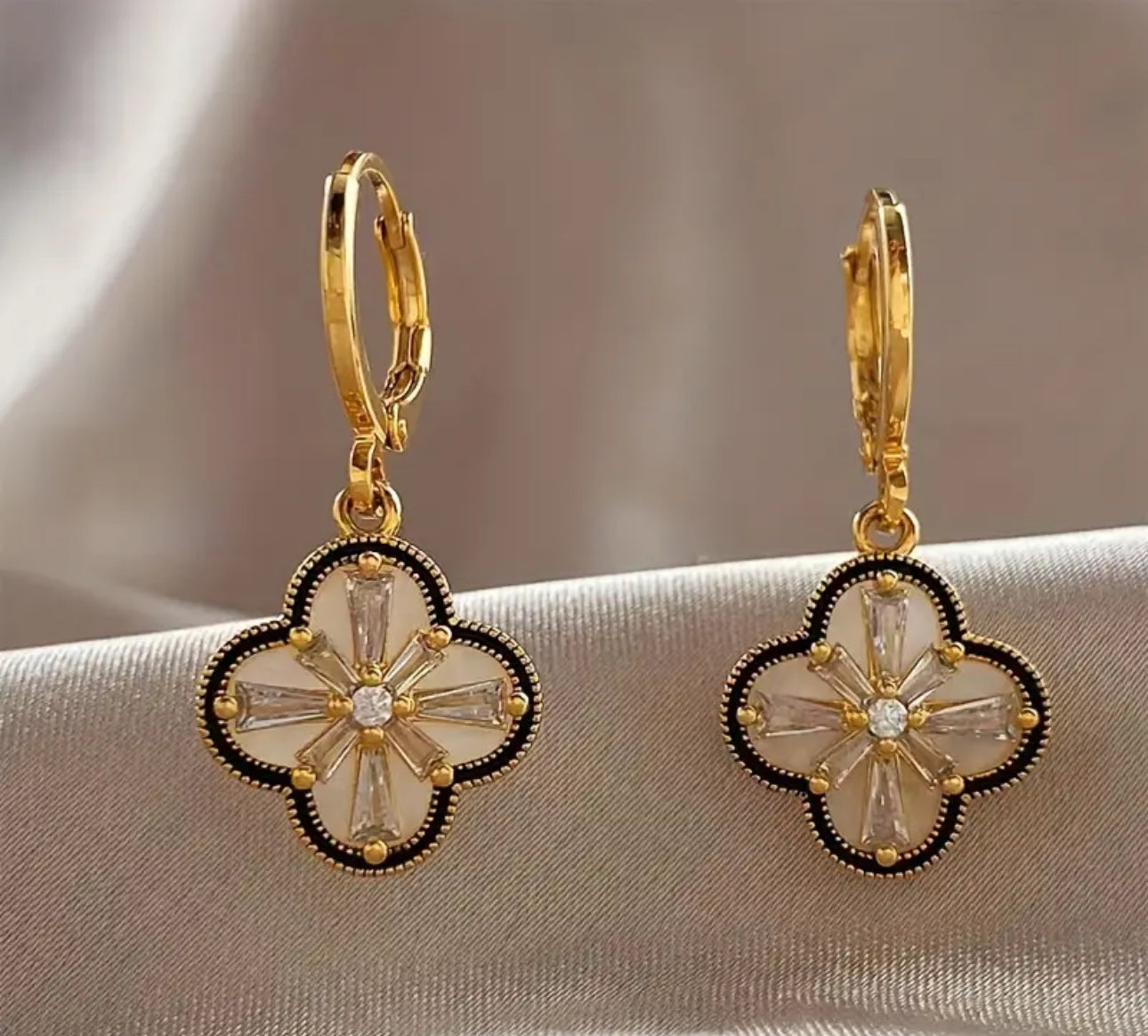 Four Clover Hoop Earrings