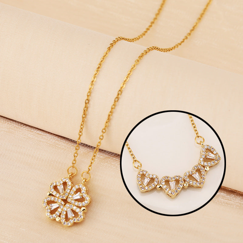 Double Wear Four Leaf Clover Necklace