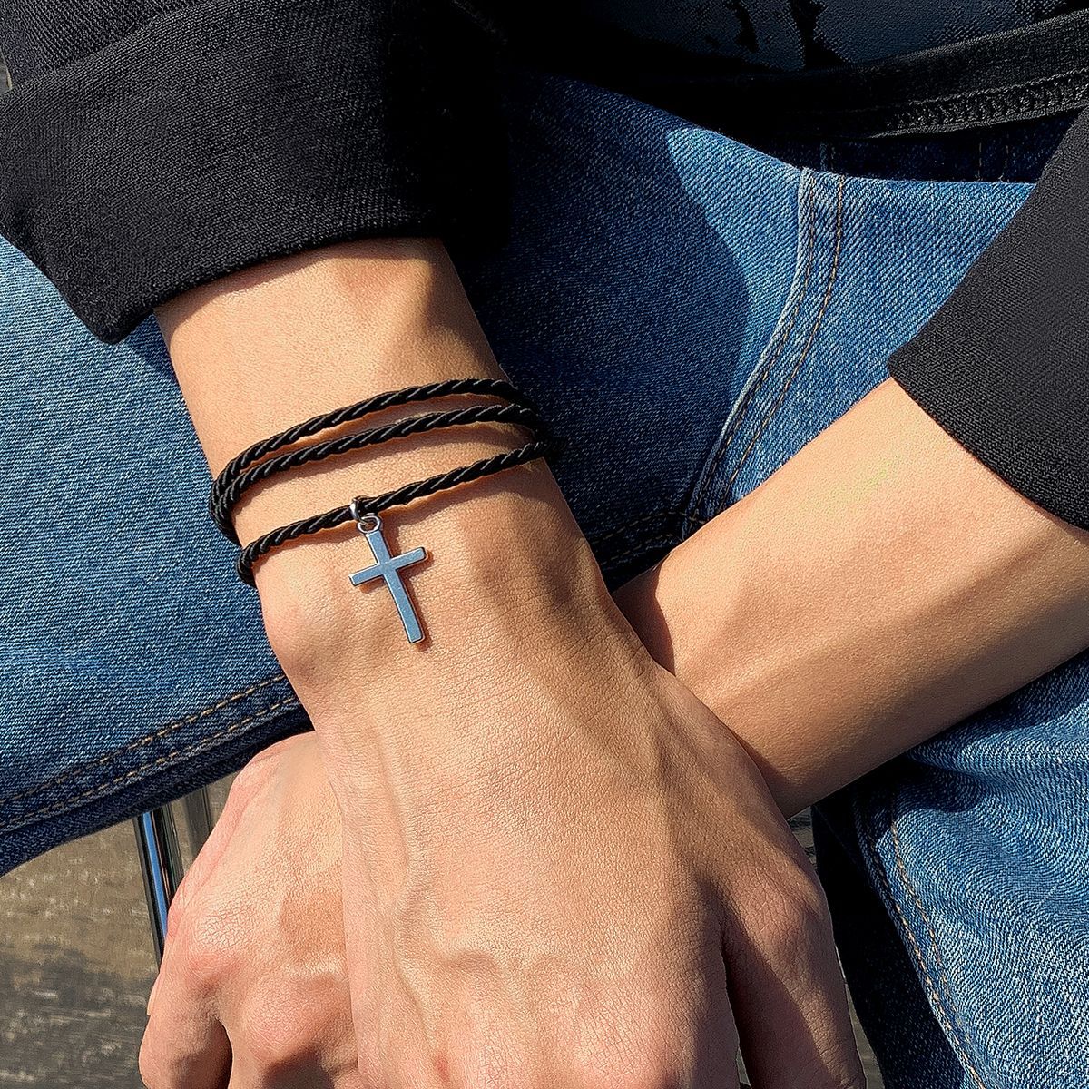 Woven Cross Bracelet with Cross