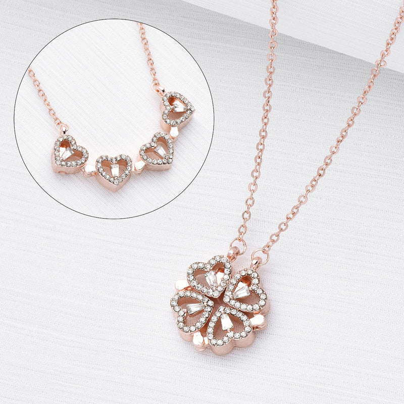 Double Wear Four Leaf Clover Necklace