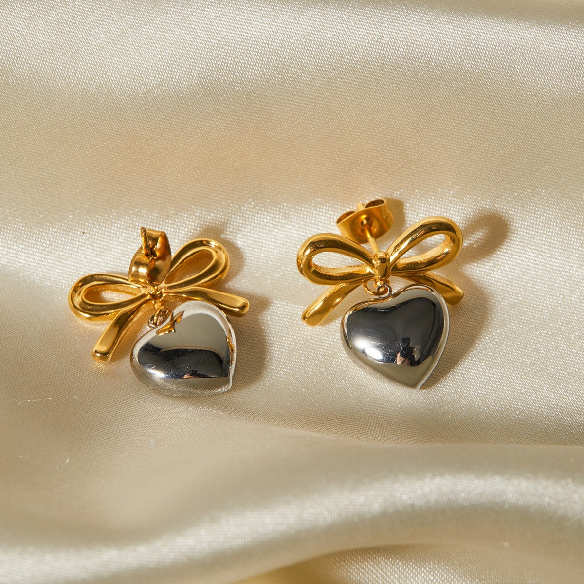 Heart and Bow Earrings