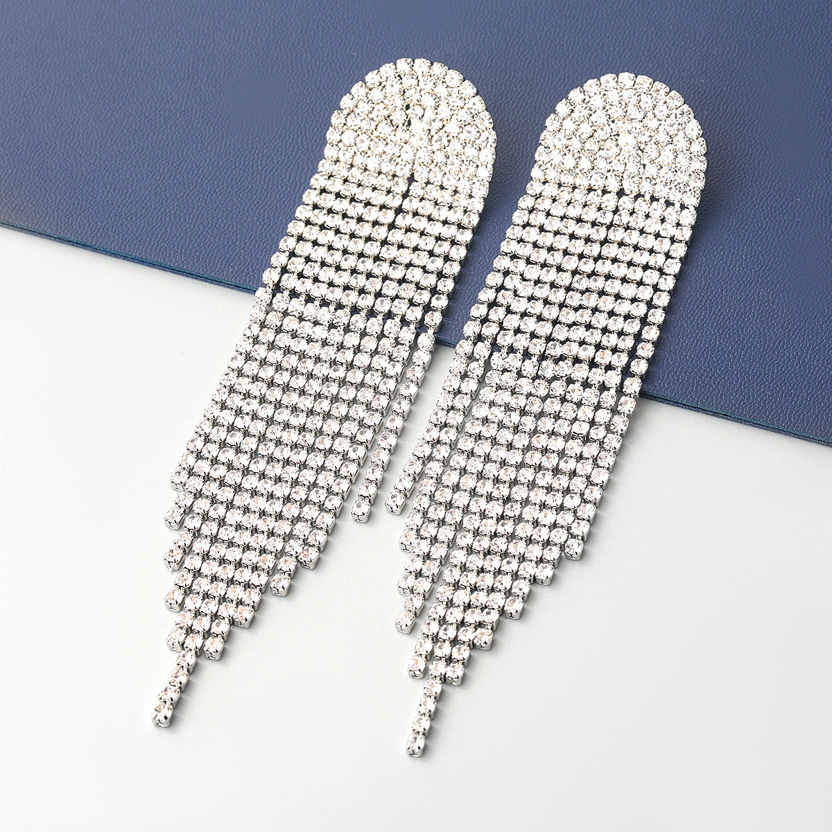 Sparkling Zircon Long Earrings