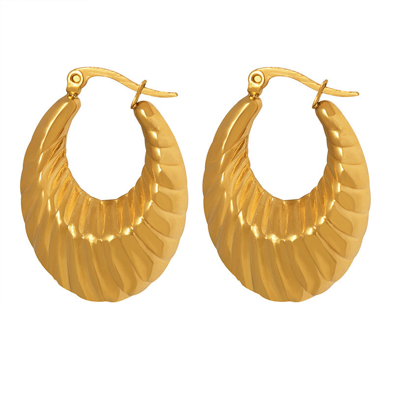 Retro U-shaped Thread Design Simple Wind Earrings