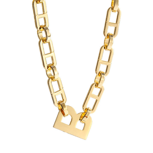 Trendy Hip Hop Letter B Design Versatile Necklace