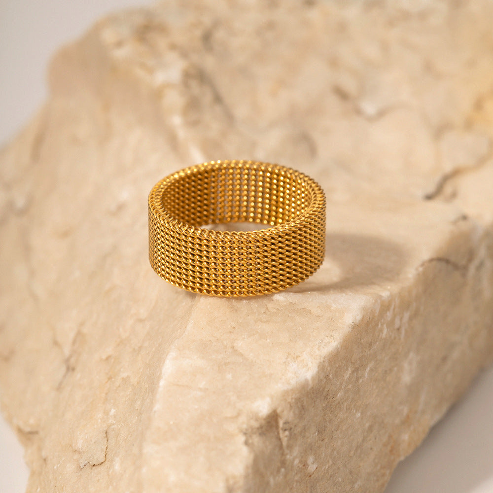 Woven Design Simple Style Versatile Ring