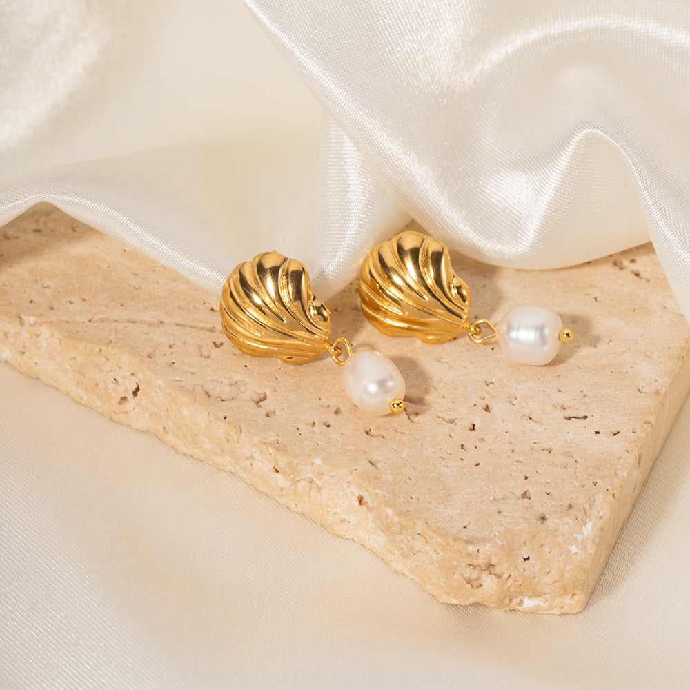 Boucles d'oreilles de style plage de perles