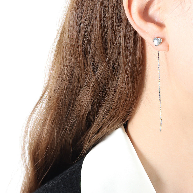 Heart Shape Earrings with Tassel