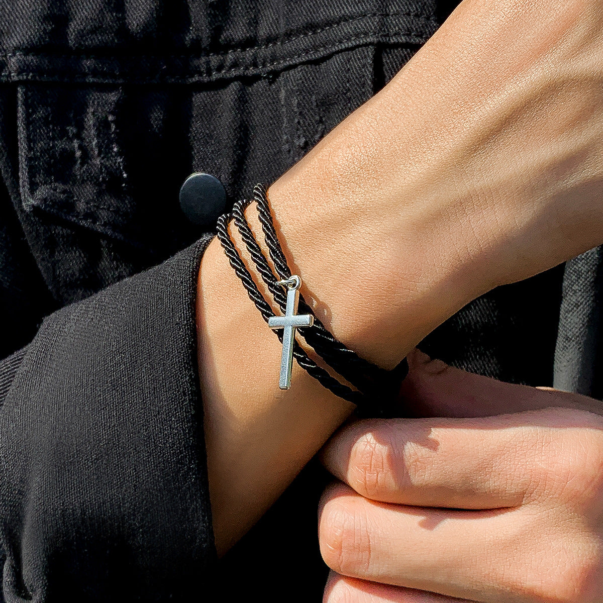 Woven Cross Bracelet with Cross