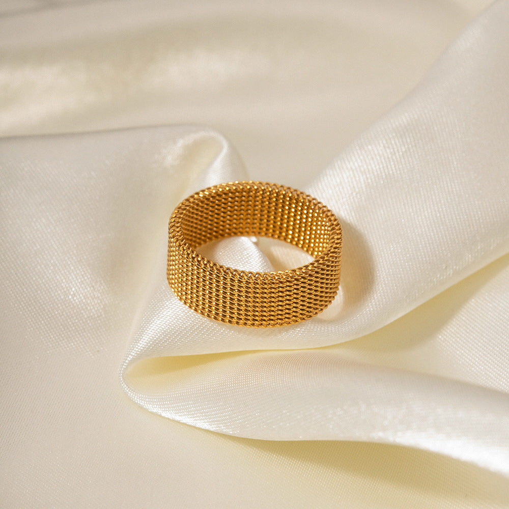 Woven Design Simple Style Versatile Ring