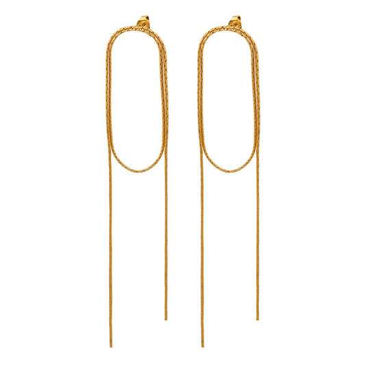 Noble and Exquisite Long Chain Tassel Design Light Luxury Earrings