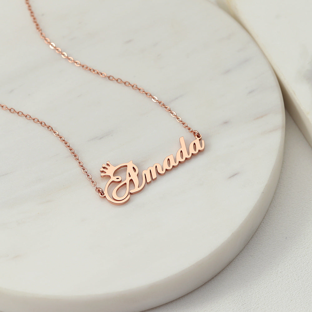 Customizable Name with Crown Necklace