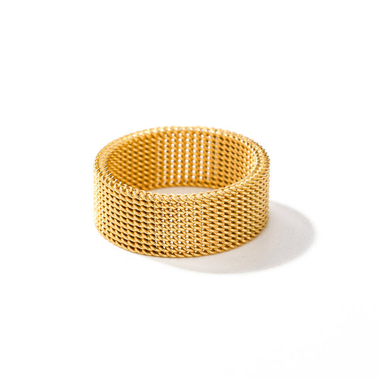 Woven Design Simple Style Versatile Ring