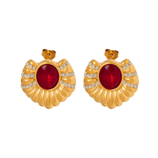 Classic Fashion Inlaid Zircon Thread Design Versatile Earrings