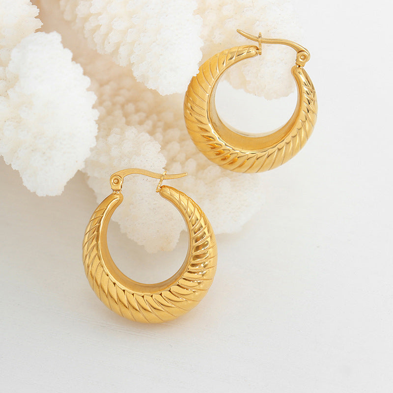 Classic Round Thread Design Earrings