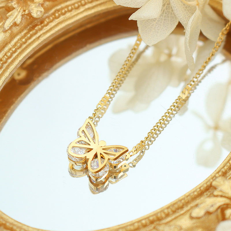 Hammer Design Butterfly Necklace