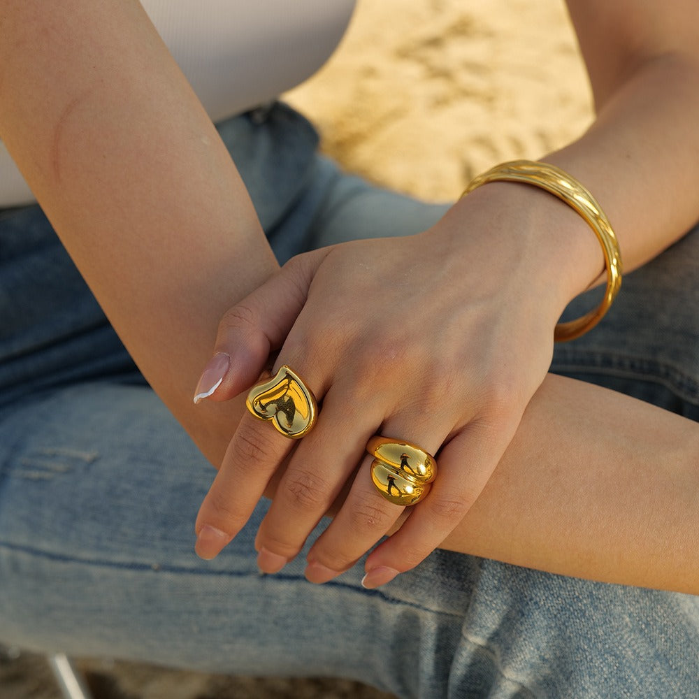 Geometric Heart Ring