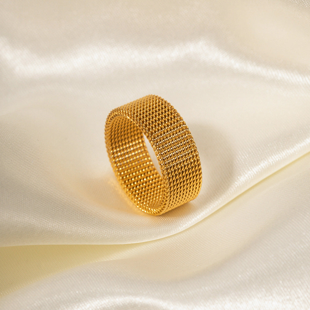 Woven Design Simple Style Versatile Ring