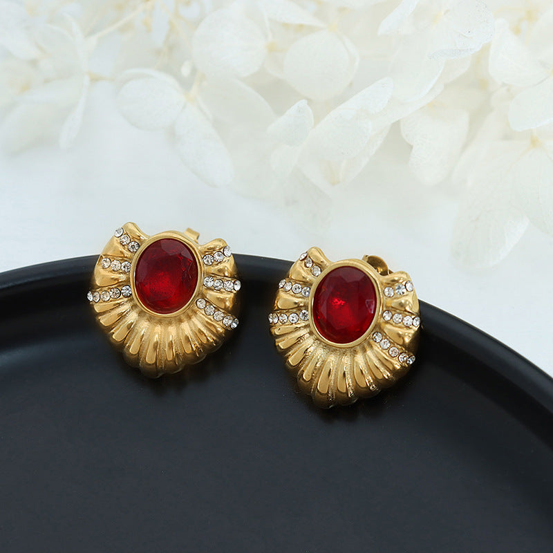 Classic Fashion Inlaid Zircon Thread Design Versatile Earrings