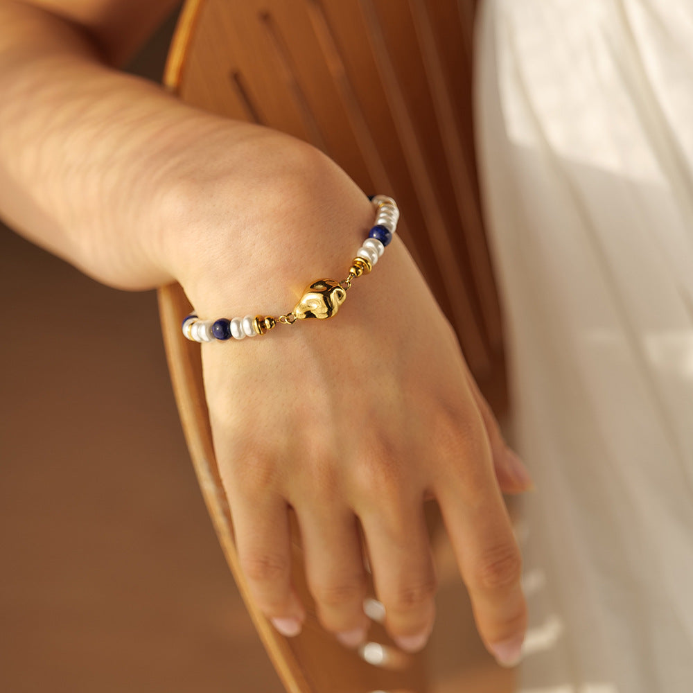 Pearls and Blue Stones Bracelet