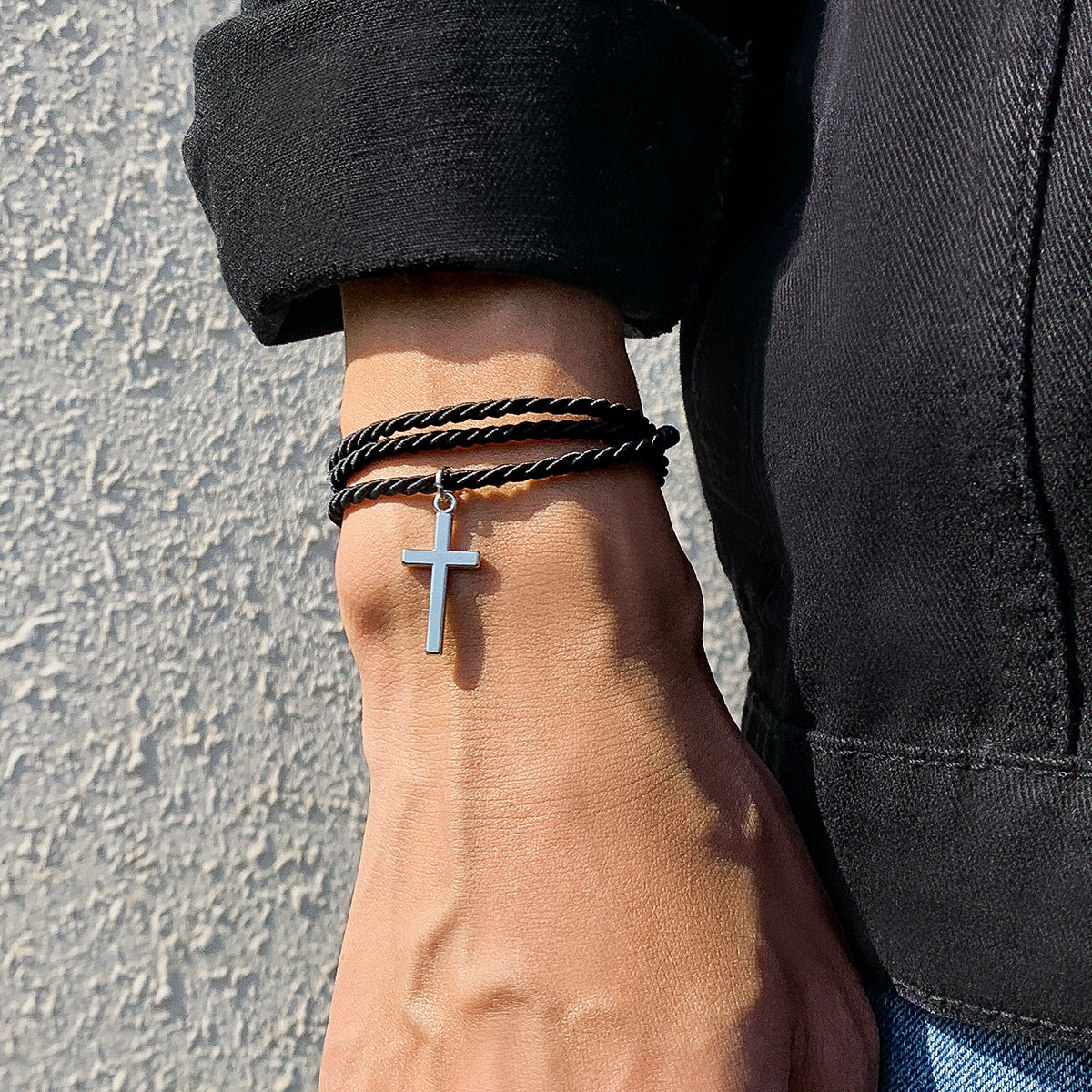 Woven Cross Bracelet with Cross