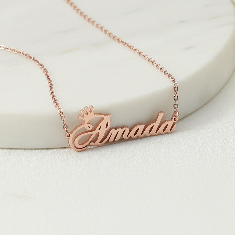 Customizable Name with Crown Necklace