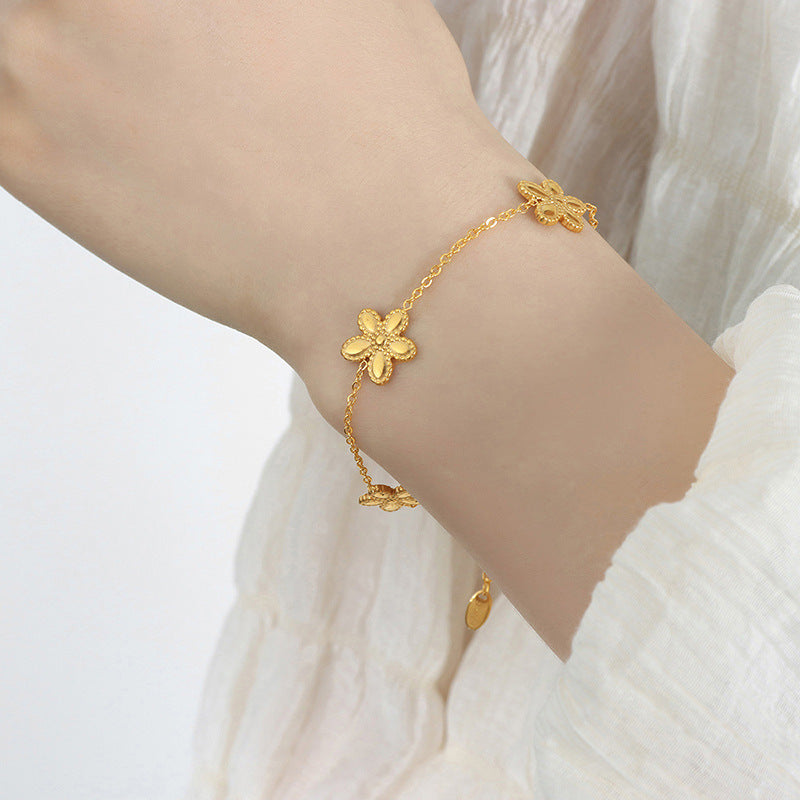 Flower Design Bracelet and Chain