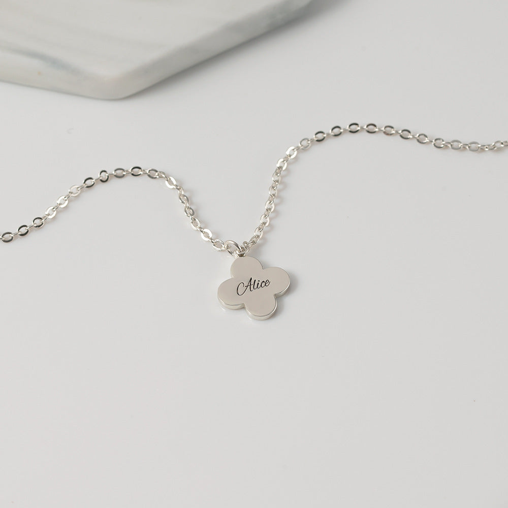 Four-Leaf Clover Customizable Name Necklace