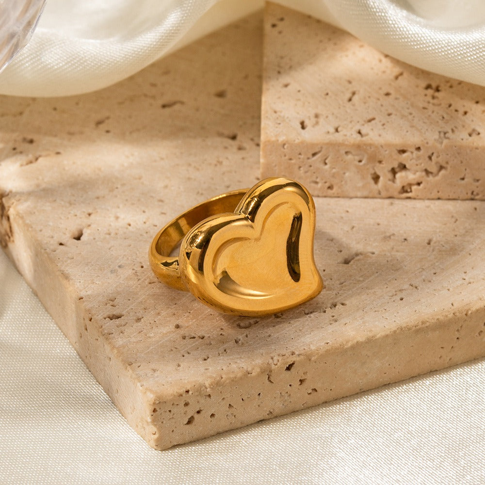 Geometric Heart Ring