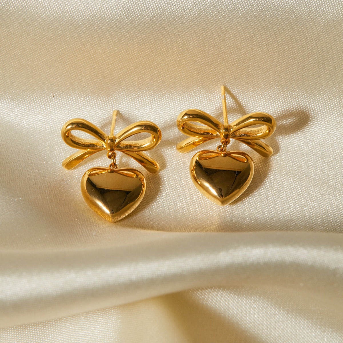 Heart and Bow Earrings