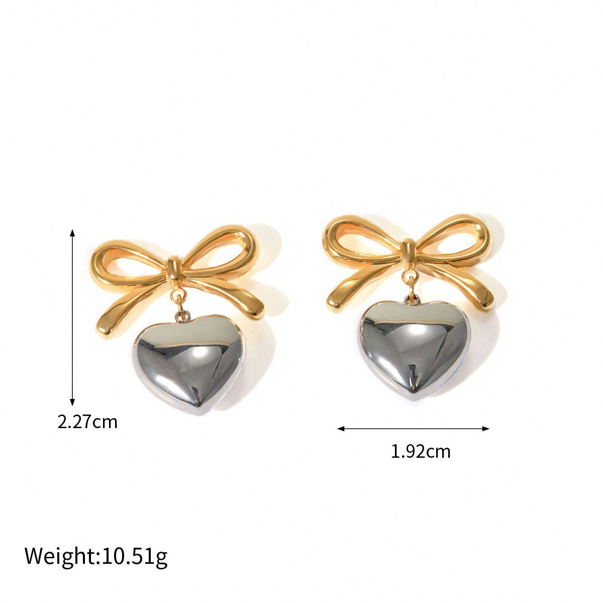 Heart and Bow Earrings