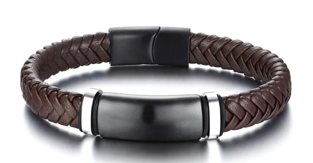 Genuine Leather Braided Men’s Bracelet