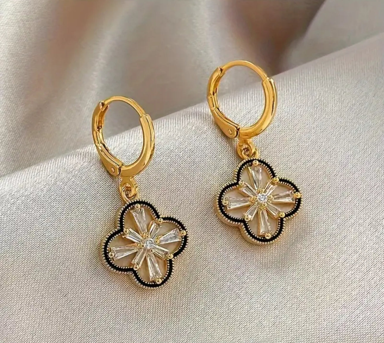 Four Clover Hoop Earrings