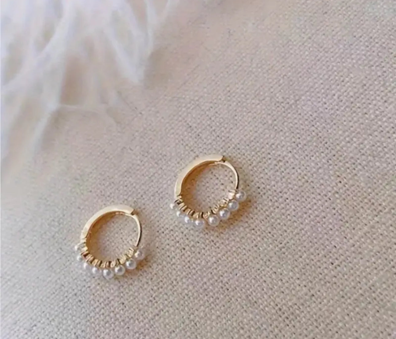 Pearl Mini Hoop Earrings