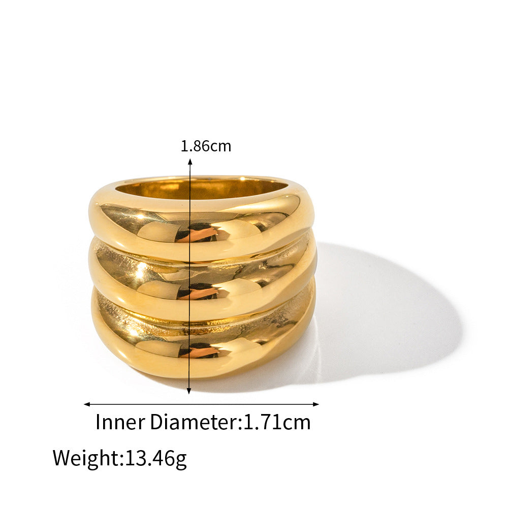 Three-Layer Design Simple Style Ring