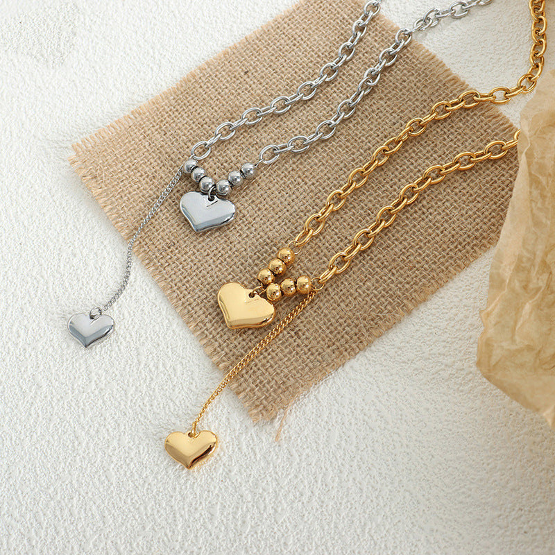 Love Heart Necklace with Tassel Design