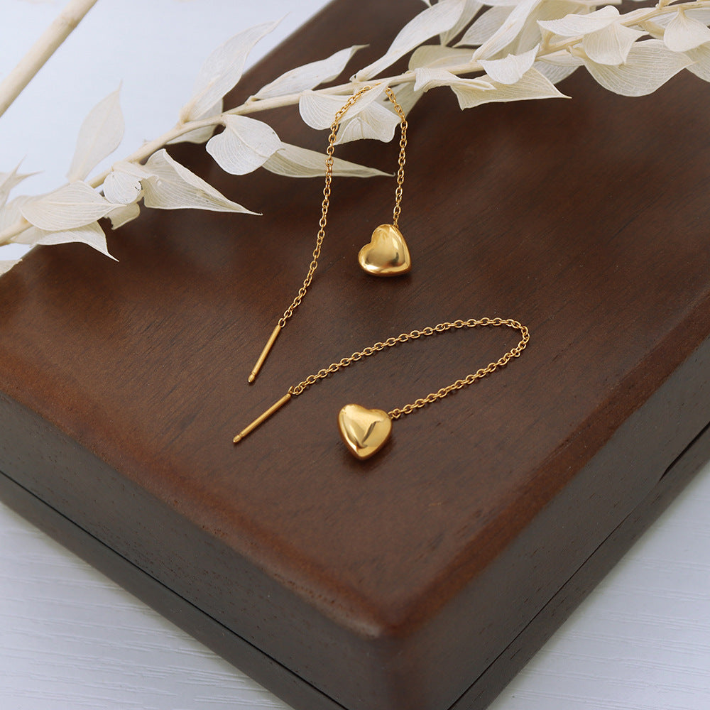 Heart Shape Earrings with Tassel