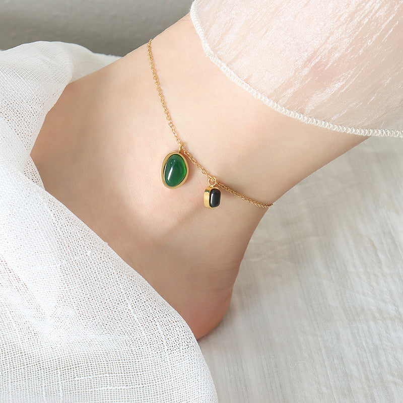 Retro Agate Anklet