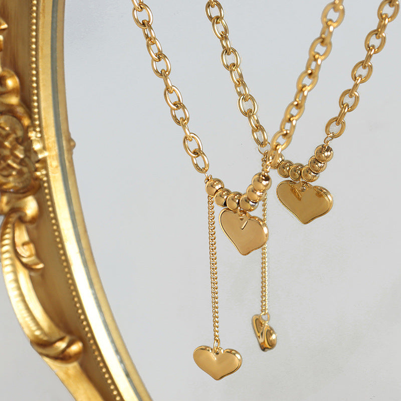 Love Heart Necklace with Tassel Design