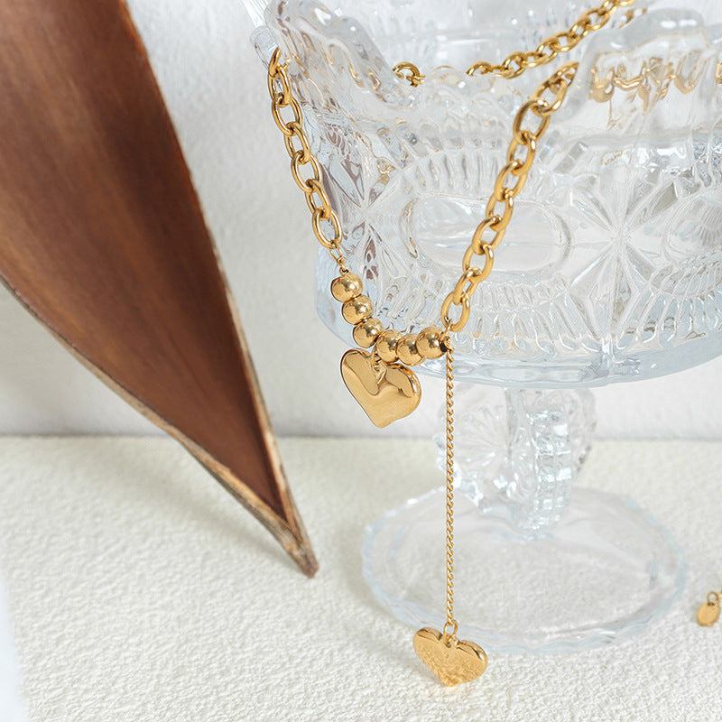 Love Heart Necklace with Tassel Design