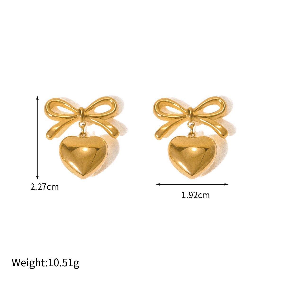 Heart and Bow Earrings